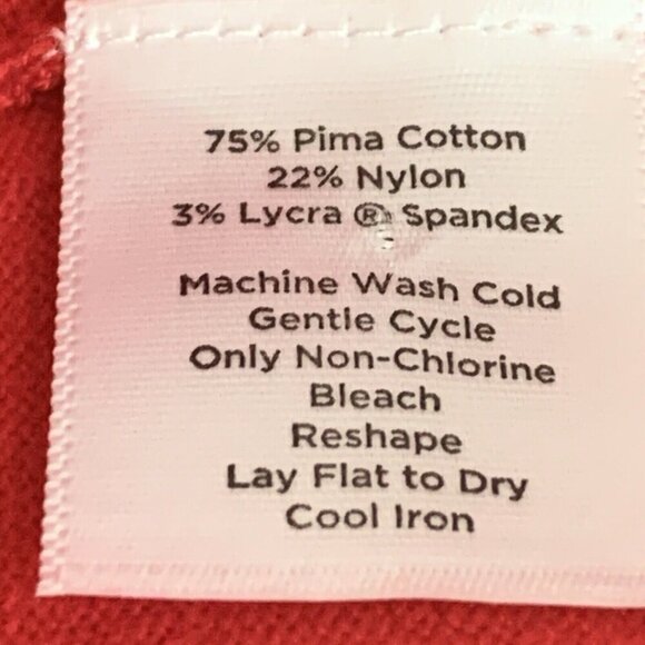 Talbots Cardigan Sweater Womens Large Petite Red Button Front 3/4 Sleeve Pima - Picture 5 of 8